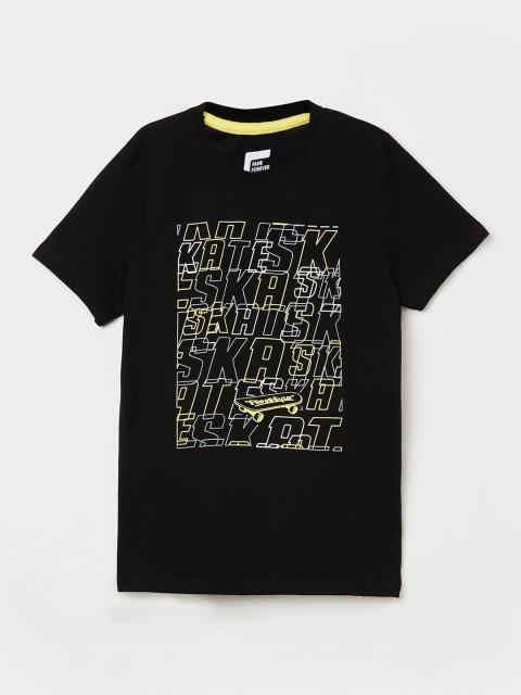 

Fame Forever by Lifestyle Boys Black Typography Printed T-shirt