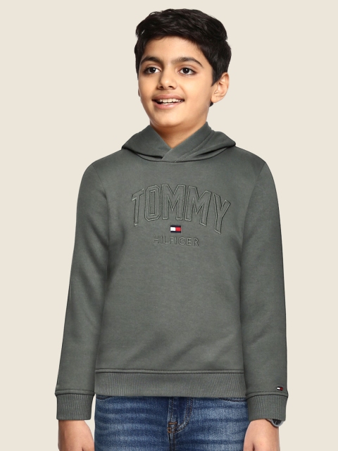 

Tommy Hilfiger Boys Green BB TOMMY LOGO Applique Hooded Sweatshirt