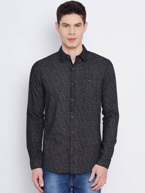 

Status Quo Men Black Slim Self-design Casual Shirt