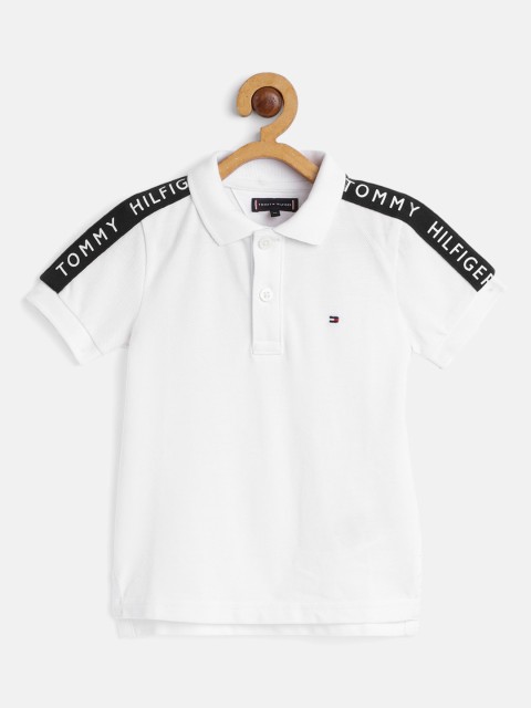 

Tommy Hilfiger Boys White Pure Cotton Polo Collar T-shirt