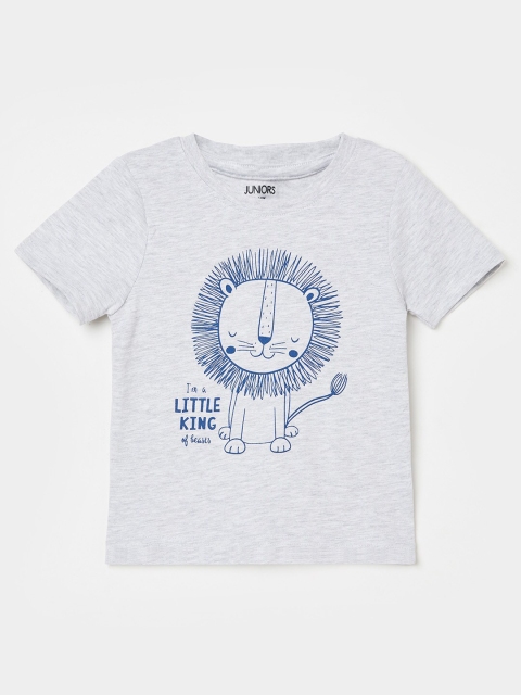 

Juniors by Lifestyle Boys Grey Typography Printed T-shirt