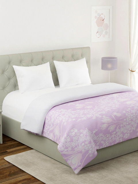 

TAG 7 Lavender & White Floral Mild Winter 550 GSM Fur Double Bed Blanket