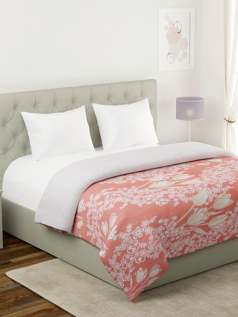 

TAG 7 Pink & White Floral Mild Winter 550 GSM Double Bed Blanket
