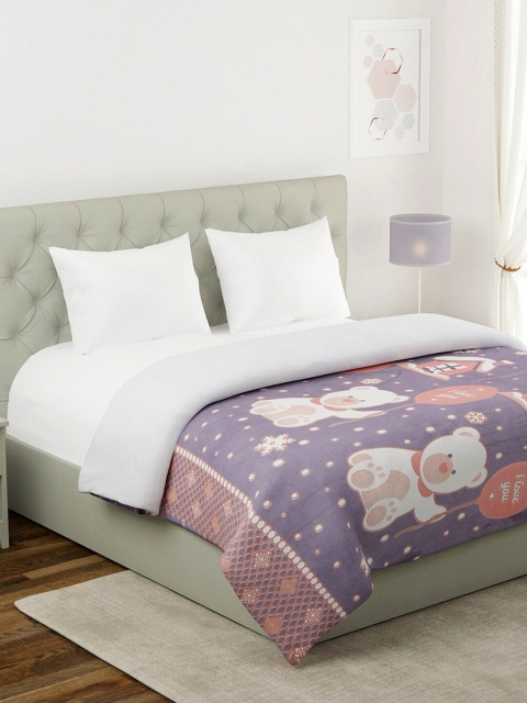 

TAG 7 Purple & Pink Cartoon Characters Mild Winter 550 GSM Double Bed Blanket