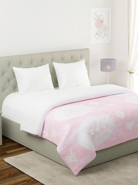 

TAG 7 Pink & Grey Floral Mild Winter 550 GSM Double Bed Fur Blanket