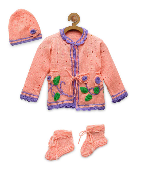 

CHUTPUT Unisex Kids Orange & Blue Floral Longline Sweater Vest