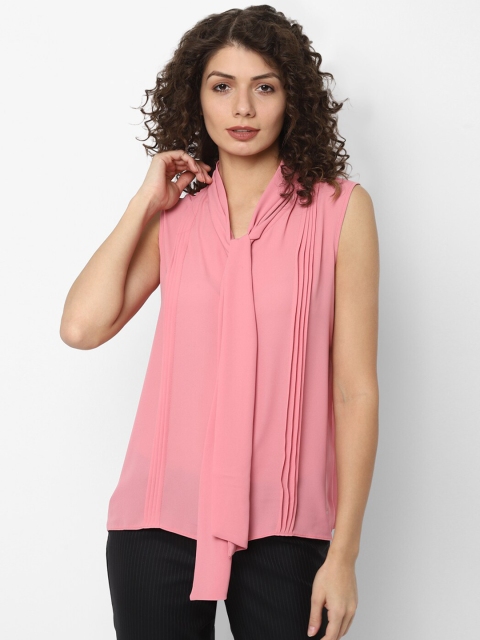 

Allen Solly Woman Pink solid Regular Top