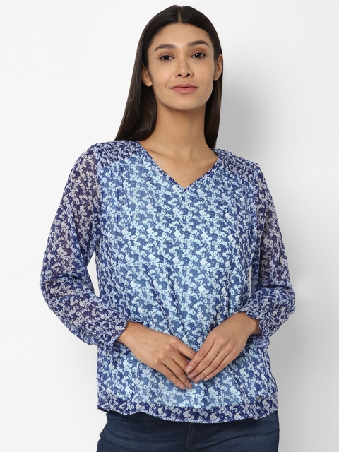

Allen Solly Woman Blue Floral Printed Regular Top
