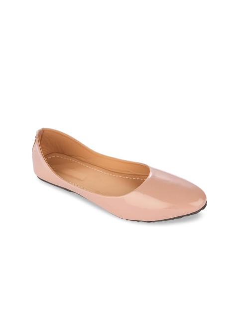 

DESI COLOUR Women Pink Textured Ballerinas Flats