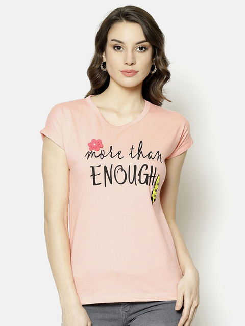 

V2 Value & Variety Peach-Coloured Regular Top