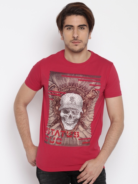 

Status Quo Men Red Printed T-shirt