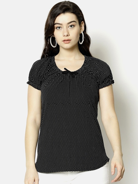 

V2 Value & Variety Black & White Geometric Regular Top