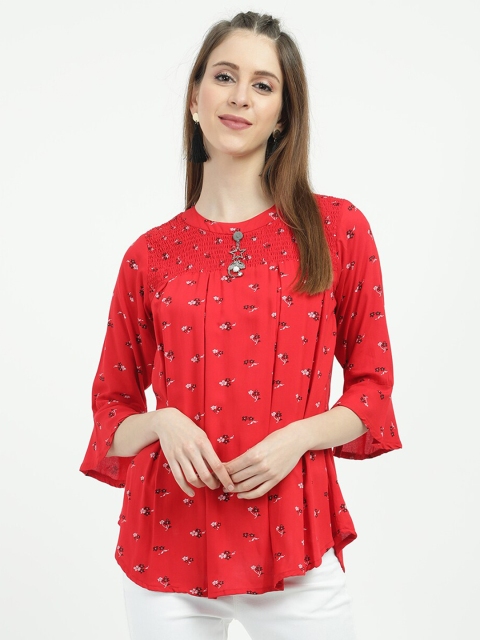

V2 Value & Variety Red & White Floral Regular Top