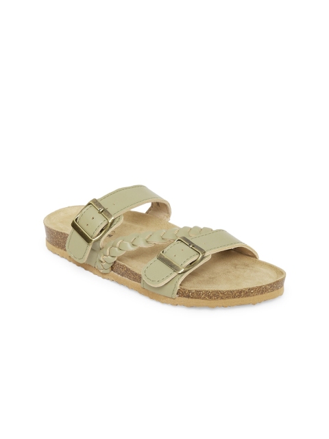 

Forever Glam by Pantaloons Women Green & Beige Open Toe Flats
