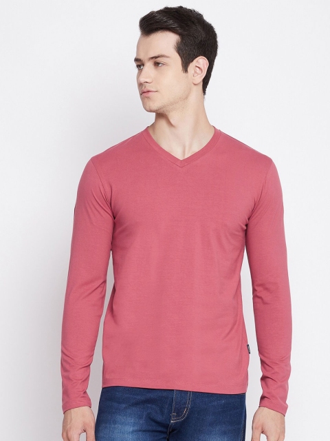 

Octave Men Pink V-Neck T-shirt