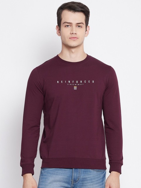 

Octave Men Maroon Typography Printed Pure Cotton T-shirt
