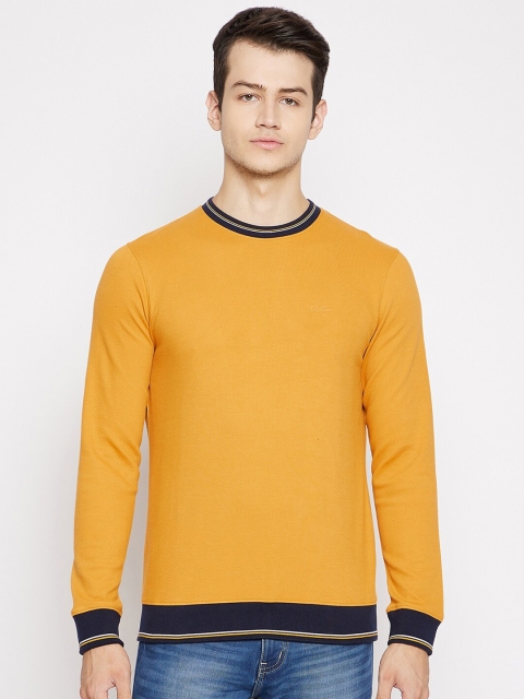 

Octave Men Mustard Yellow Raw Edge T-shirt