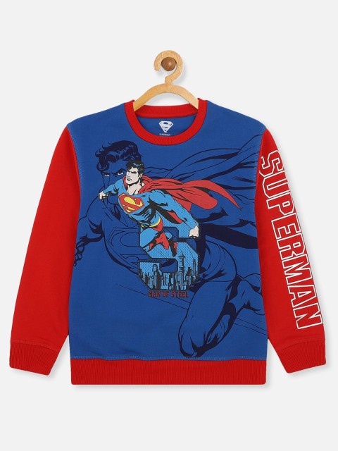 

Kids Ville Boys Blue & Red Superman Printed Pullover