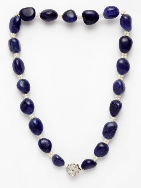 

DUGRISTYLE Blue & White Sterling Silver Handcrafted Necklace