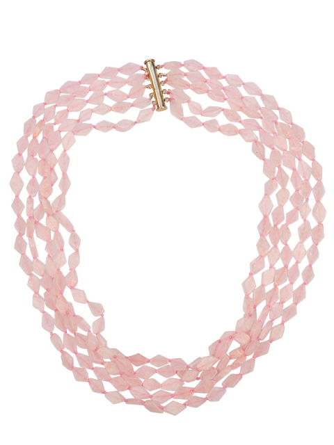 

DUGRISTYLE Pink Copper Silver-Plated Layered Necklace