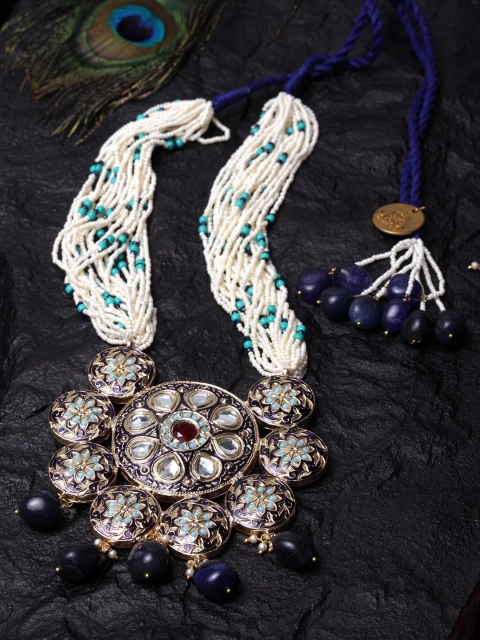 

DUGRISTYLE Blue & Gold-Plated Sterling Silver Necklace