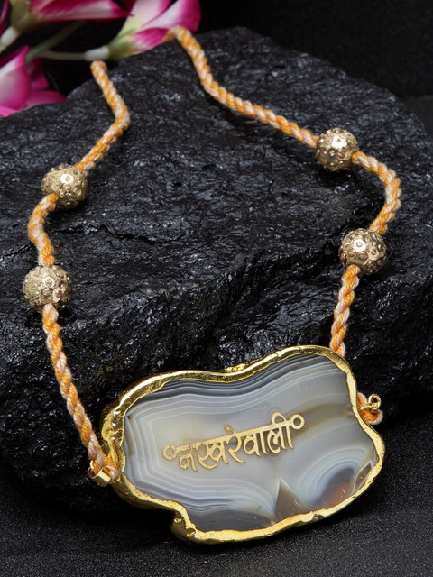 

DUGRISTYLE Gold-Plated & Yellow Copper Agate Necklace