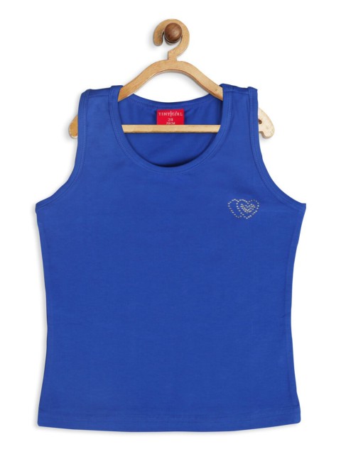 

Tiny Girl Blue Solid Tank Top