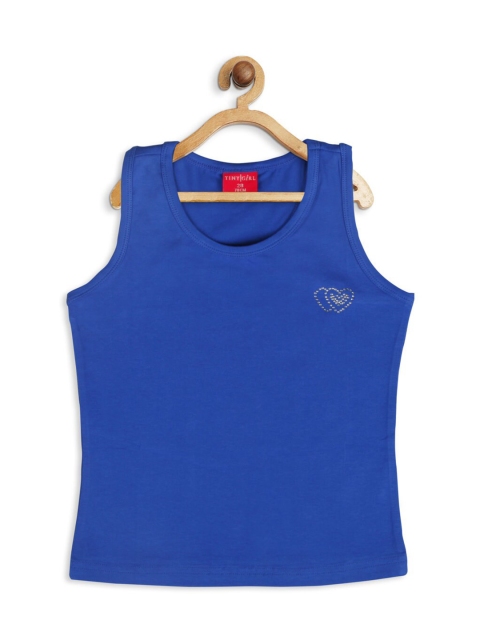 

Tiny Girl Blue Solid Tank Top
