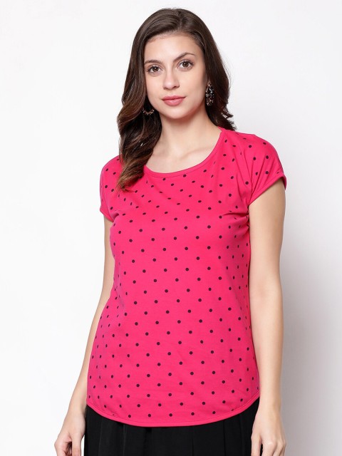 

V2 Value & Variety Pink & Black Extended Sleeves Regular Top