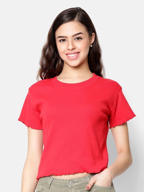 

V2 Value & Variety Maroon Regular Crop Top