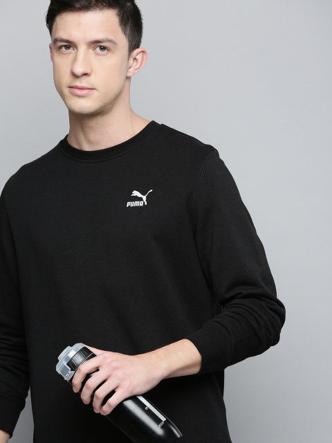 

Puma Men Black ClassicsBrand Logo Embroidered Round Neck Sweatshirt