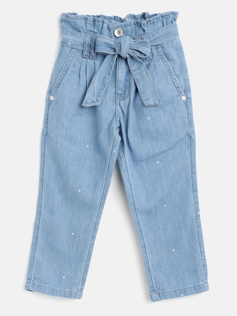 

United Colors of Benetton Girls Blue High-Rise Light Shade Jeans