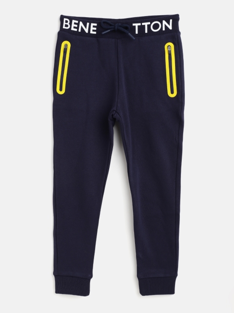 

United Colors of Benetton Boys Navy Blue Solid Joggers