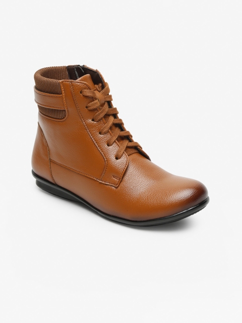 

Flat n Heels Women Tan Flat Boots