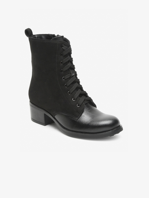 

Flat n Heels Black Suede Block Heeled Boots
