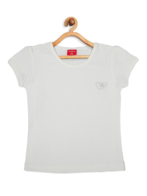 

Tiny Girl Cream-Coloured Solid Regular Top