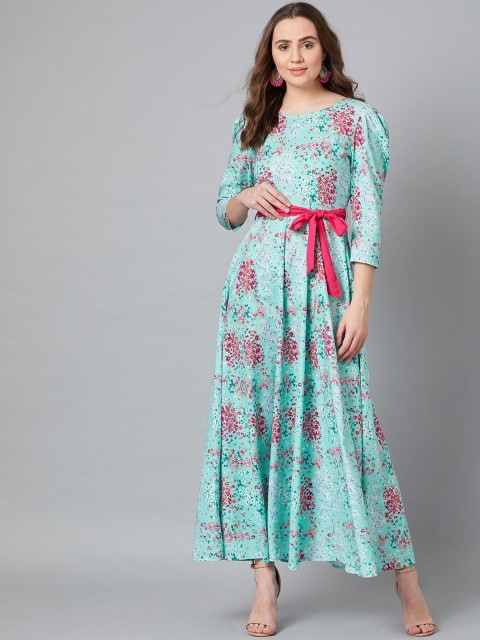 

PANIT Sea Green Floral Maxi Dress