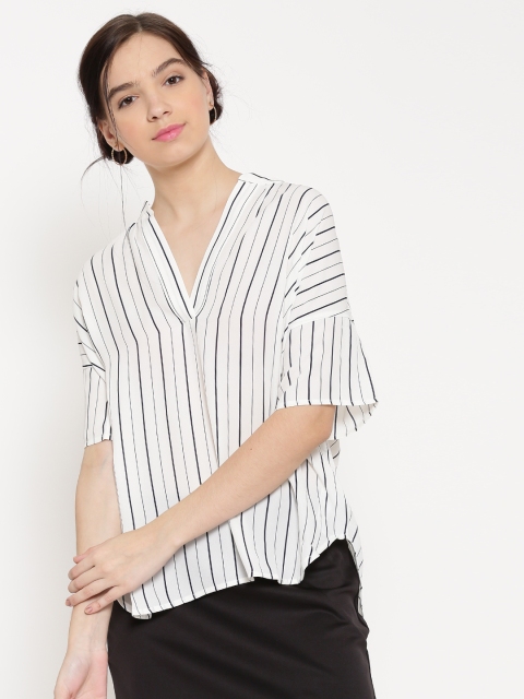 

FOREVER 21 Women Off-White Striped Top