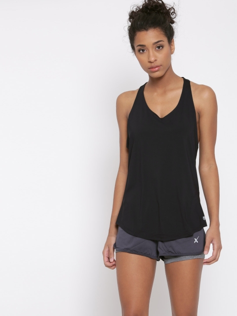 

FOREVER 21 Women Black Solid Athletic Top