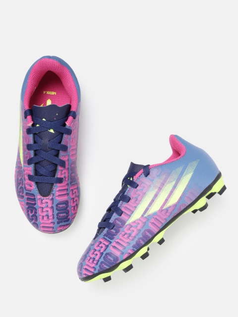 

ADIDAS Kids Blue & Pink Printed X Speedflow Messi.4 Flexible Ground Football Boots