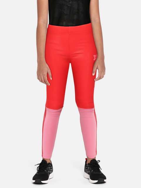 

ADIDAS X Disney Pixar Girls Red & Pink Colourblocked 3 Stripes Monsters Inc. Sports Tights