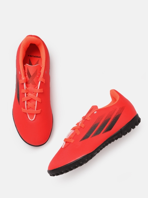 

ADIDAS Kids Red & Black X Speed Flow.4 Turf Football Shoes