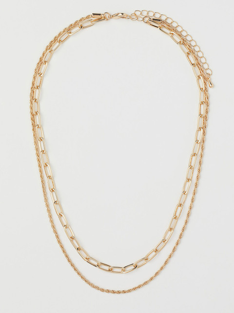 

H&M Gold Toned Steel Gold Plated Two-Strand Necklace