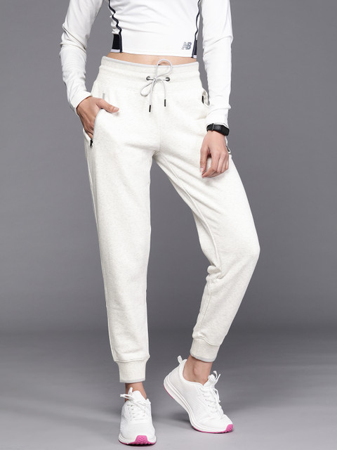 

New Balance Women Off-White with Melange Effect Sports Joggers