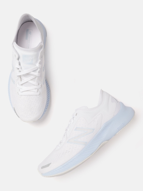 

New Balance Women White Woven Design Running Shoes