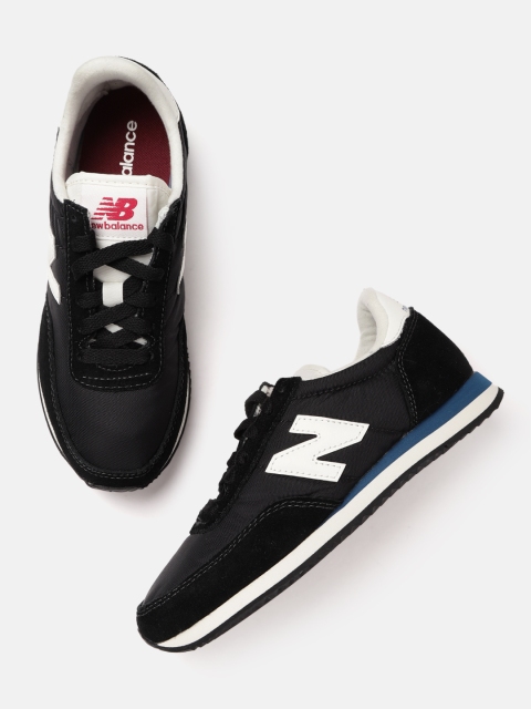 

New Balance Women Black & White Woven Design Suede Sneakers Excluding Trims