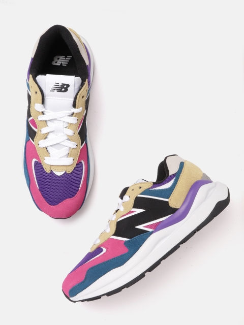 

New Balance Men Pink & Purple Colourblocked Sneakers