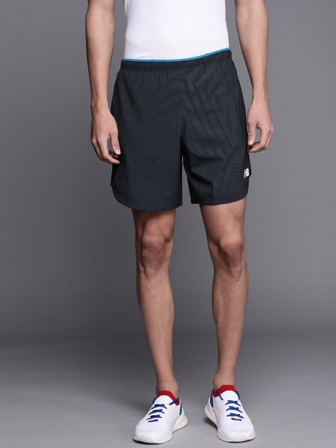 

New Balance Men Black High-Rise Sports Shorts