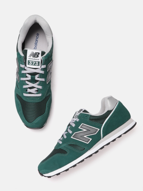 

New Balance Men Green Woven Design Sneakers
