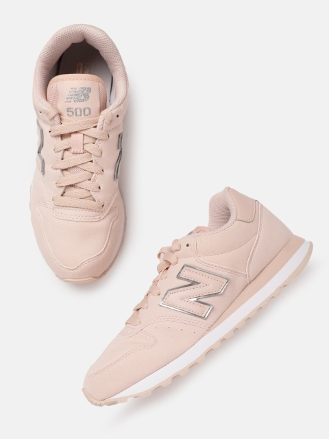 

New Balance Women Pink Woven Design Suede Sneakers Excluding Trims